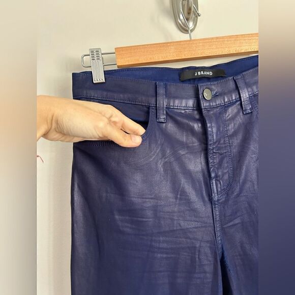 J Brand Maria Coated High Rise Skinny Jeans in Blueberry - Picture 7 of 12